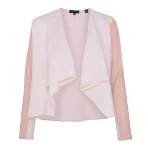 Ted Baker Wool Leather Contrast Wrap Jacket